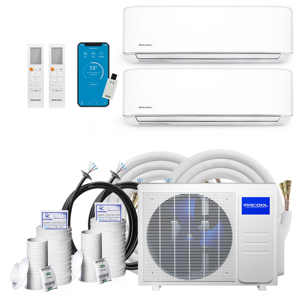 27K BTU MRCOOL DIY 5th Gen 2-Zone (12K + 12K) Ductless Mini-Split - R454B